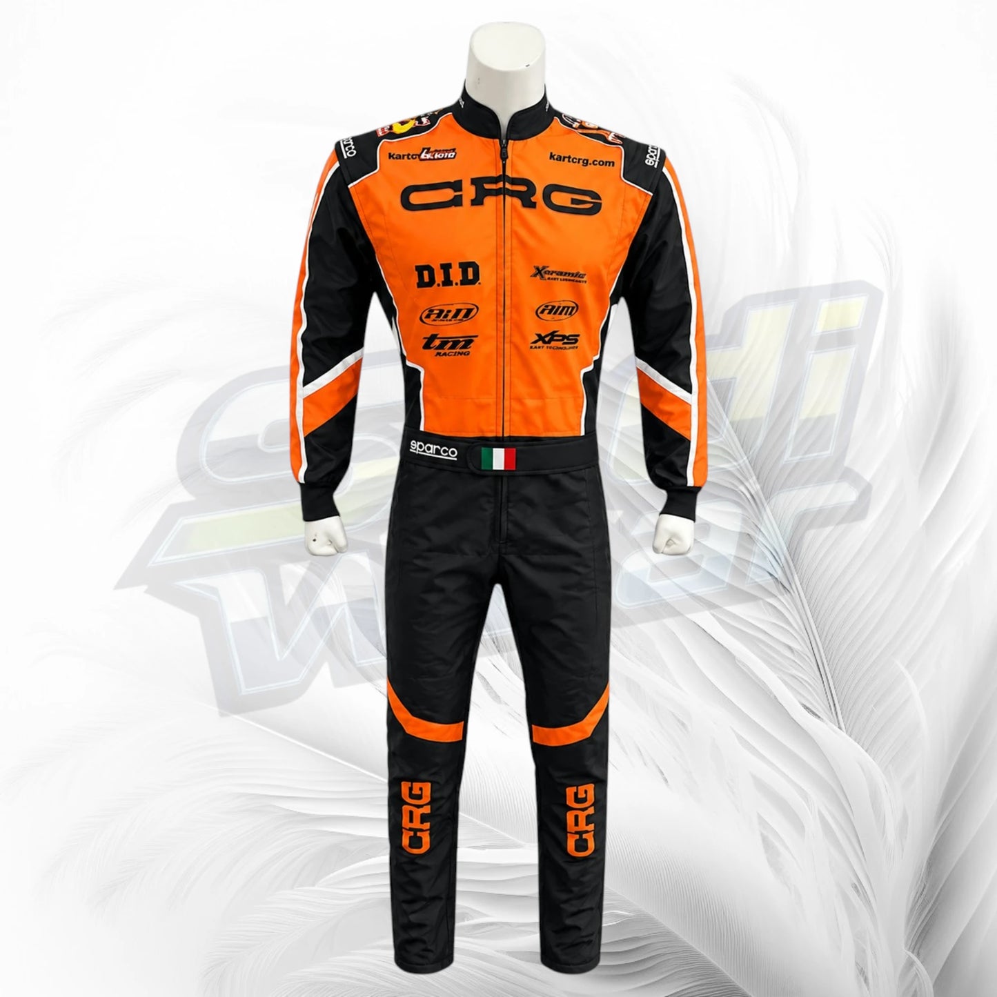 CRG Orange Black Kart Racing Suit 2022