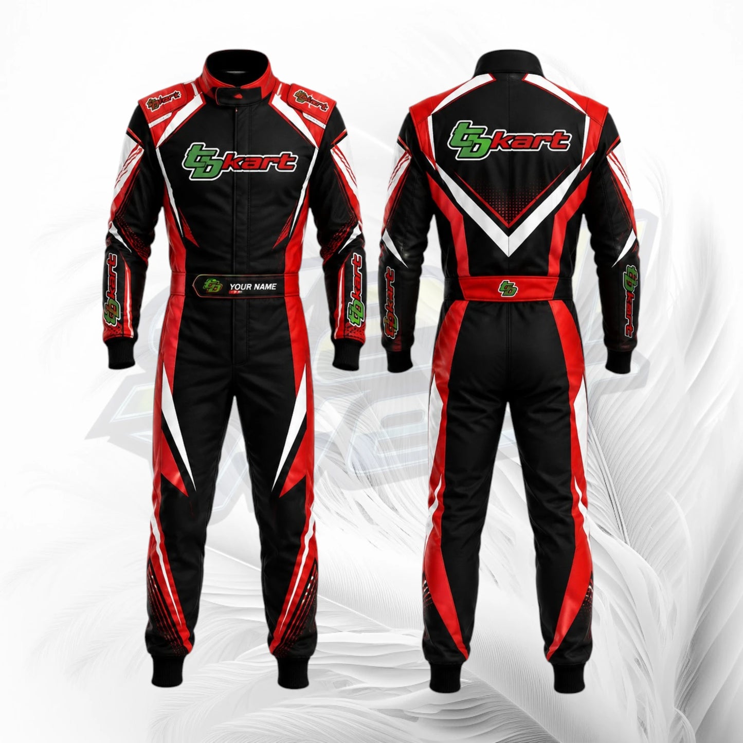 TB Kart Custom Racing Suit Black Red
