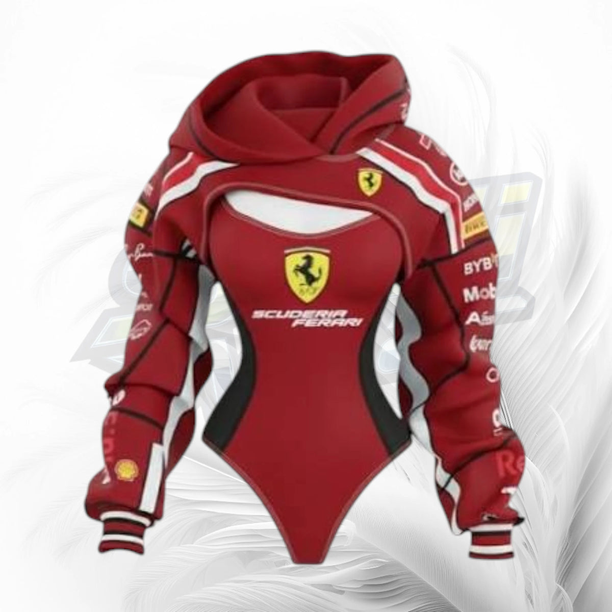 Ferrari Inspired F1 Racing Bodysuit Hoodie