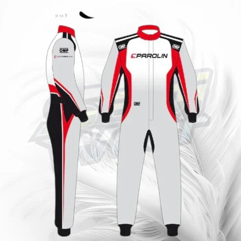 Parolin Kart Racing Suit White Red Black 2022