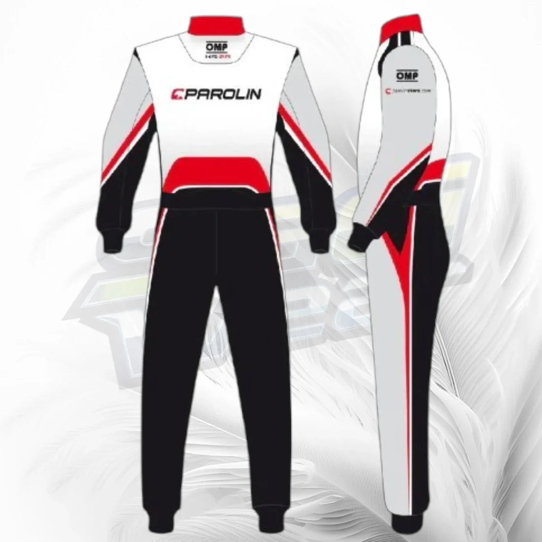 Parolin Kart Racing Suit White Red Black 2022